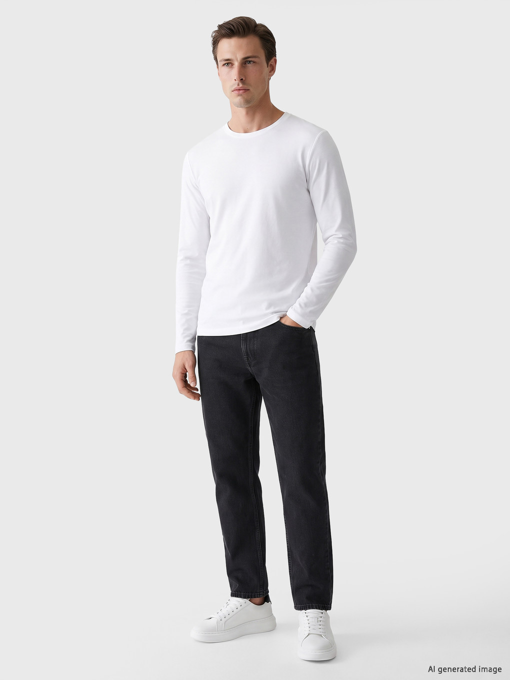 Crew Neck Rib Men's T-shirt-1