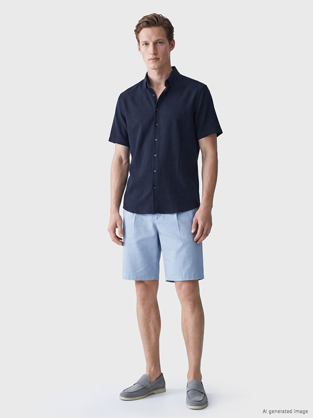 Regular Fit Men's Textured Shirt-1