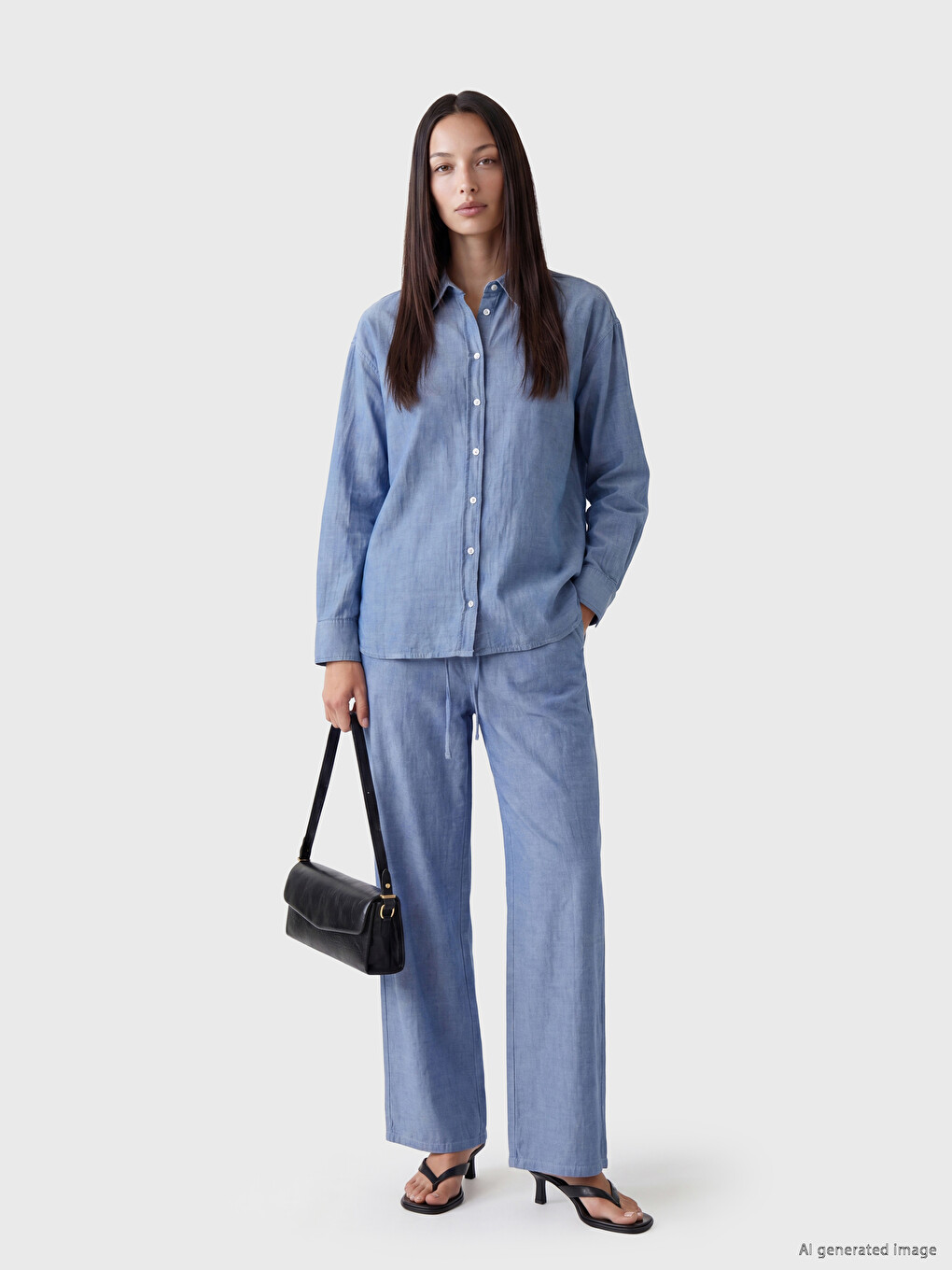 Oversize Women's Denim Shirt-1