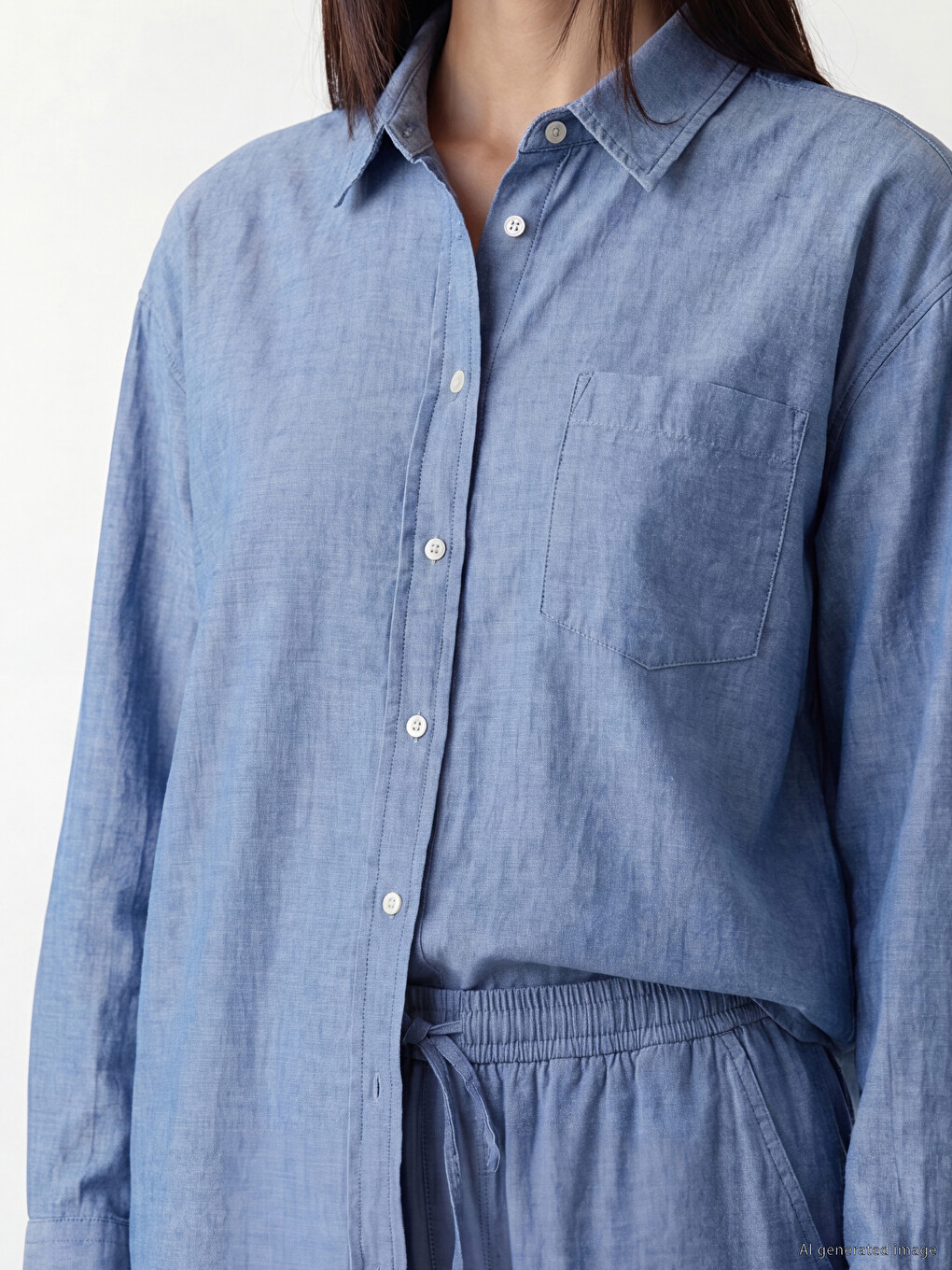 Oversize Women's Denim Shirt-2