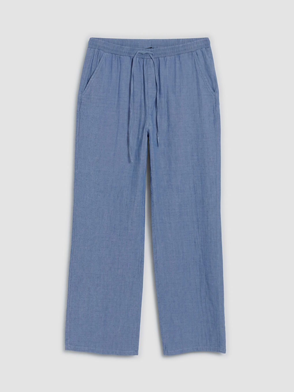 İndigo Beli Lastikli Wideleg Kadın Jean Pantolon