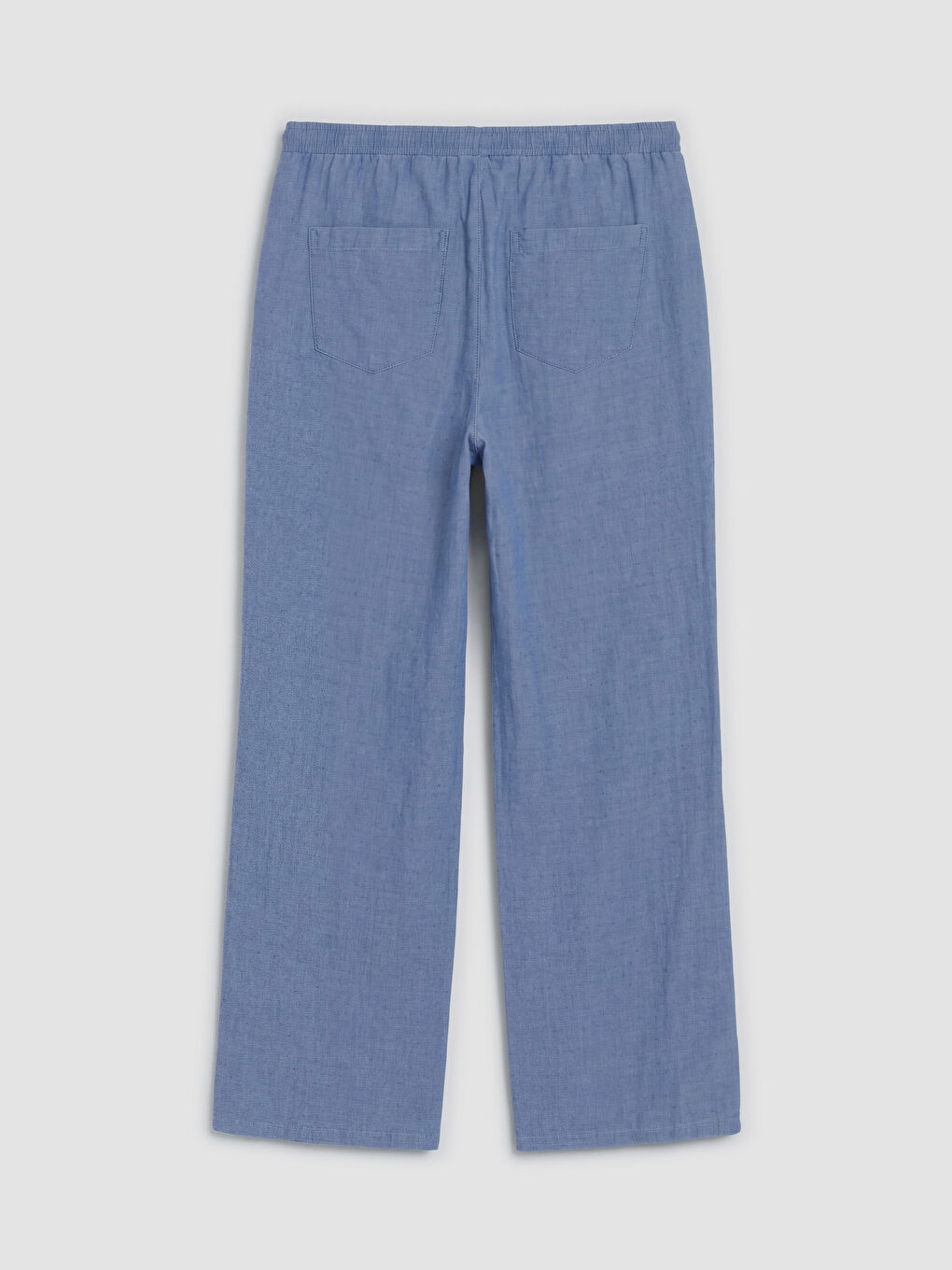 İndigo Beli Lastikli Wideleg Kadın Jean Pantolon-1