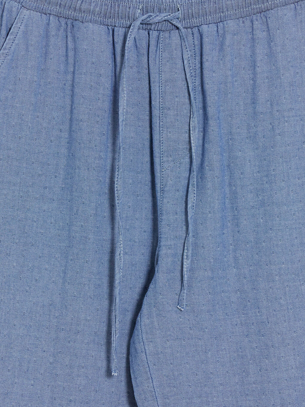 İndigo Beli Lastikli Wideleg Kadın Jean Pantolon-2