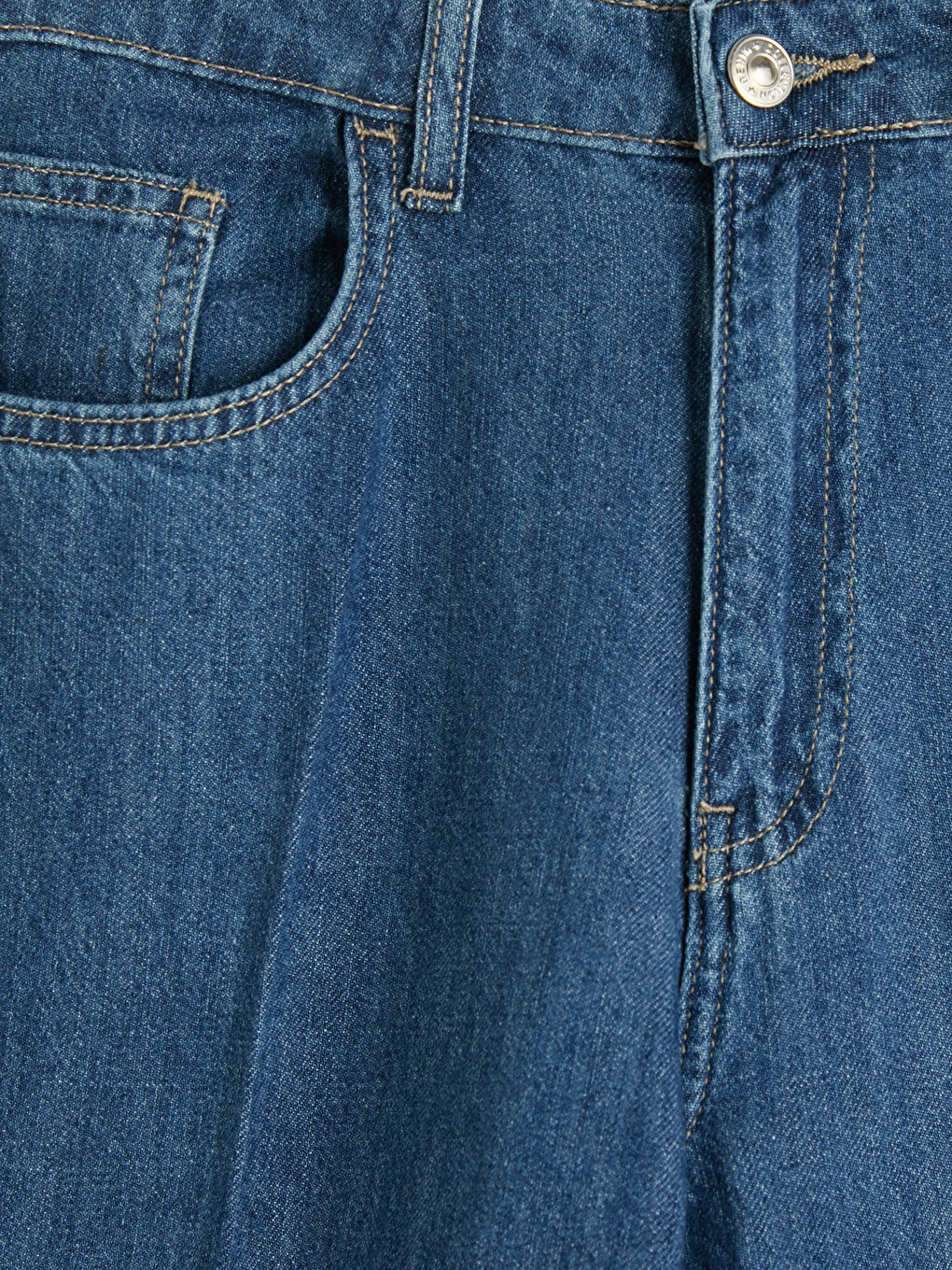 İndigo Barrel Fit Kadın Jean Pantolon-2