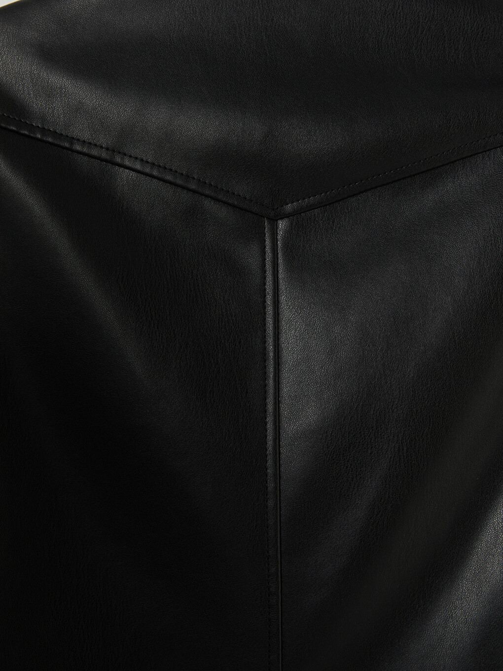 Crew Neck Women's Faux Leather Jacket-8
