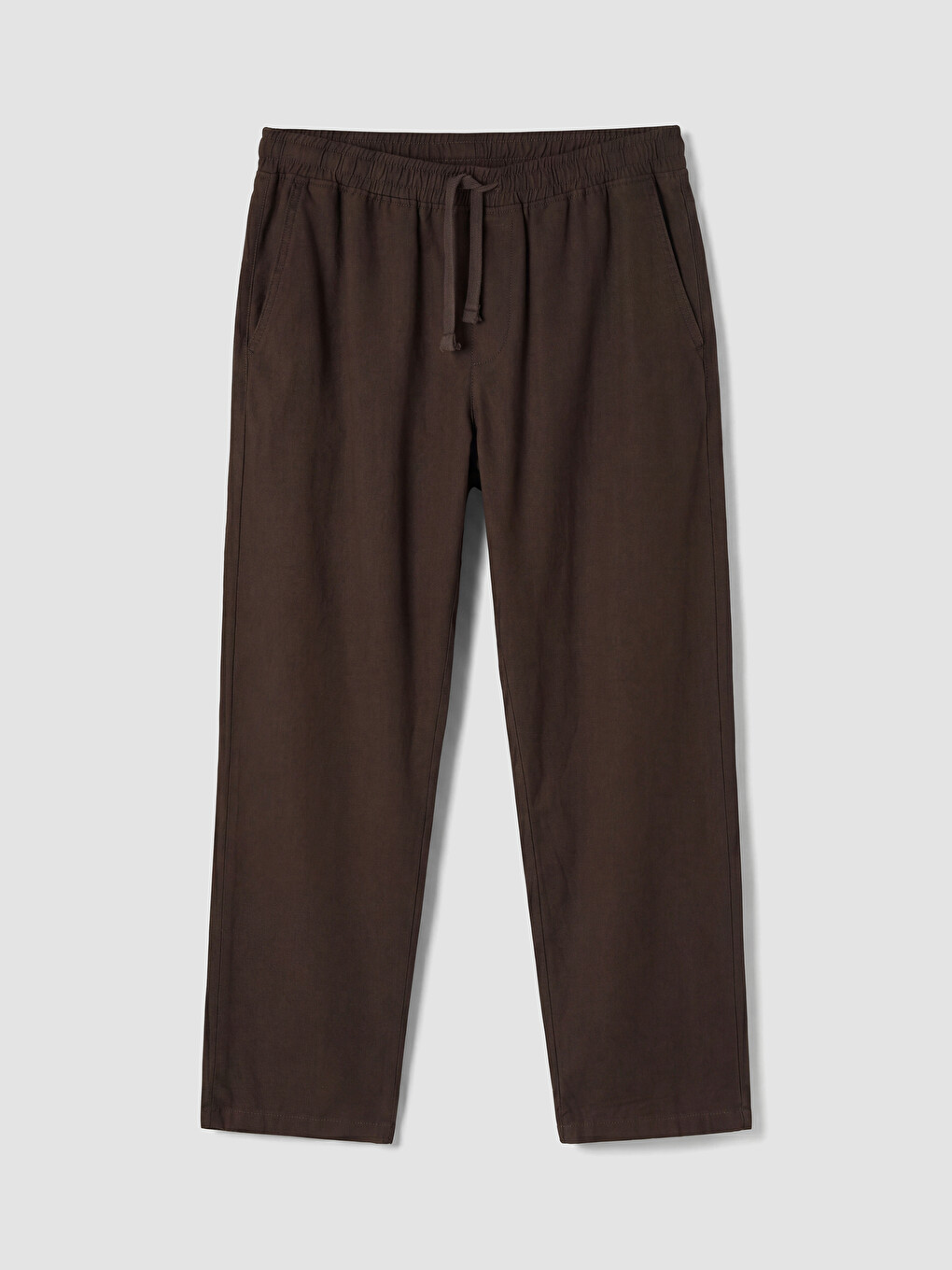 Kahverengi Relax Fit Dokulu Erkek Pantolon