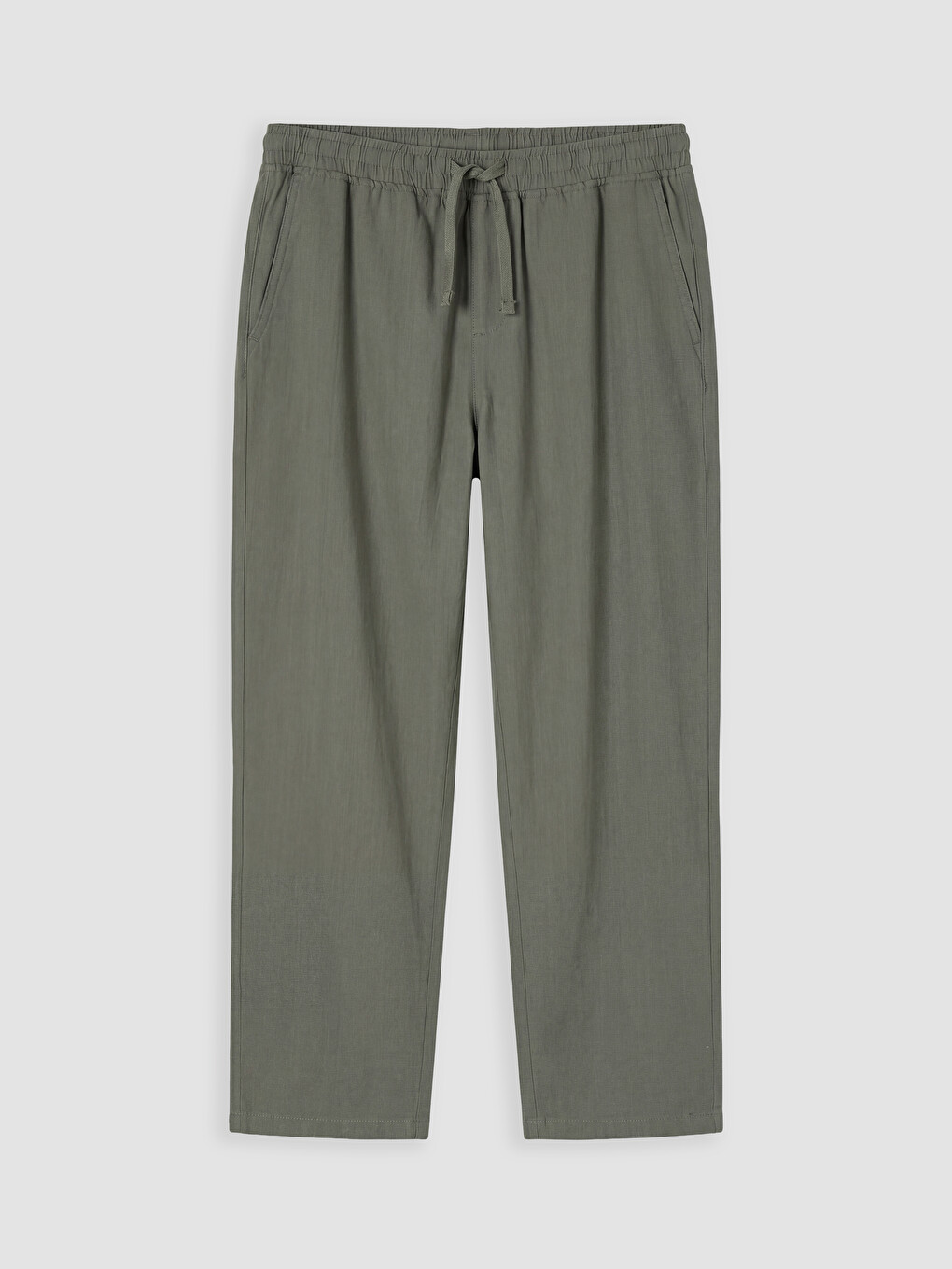 Haki Relax Fit Dokulu Erkek Pantolon