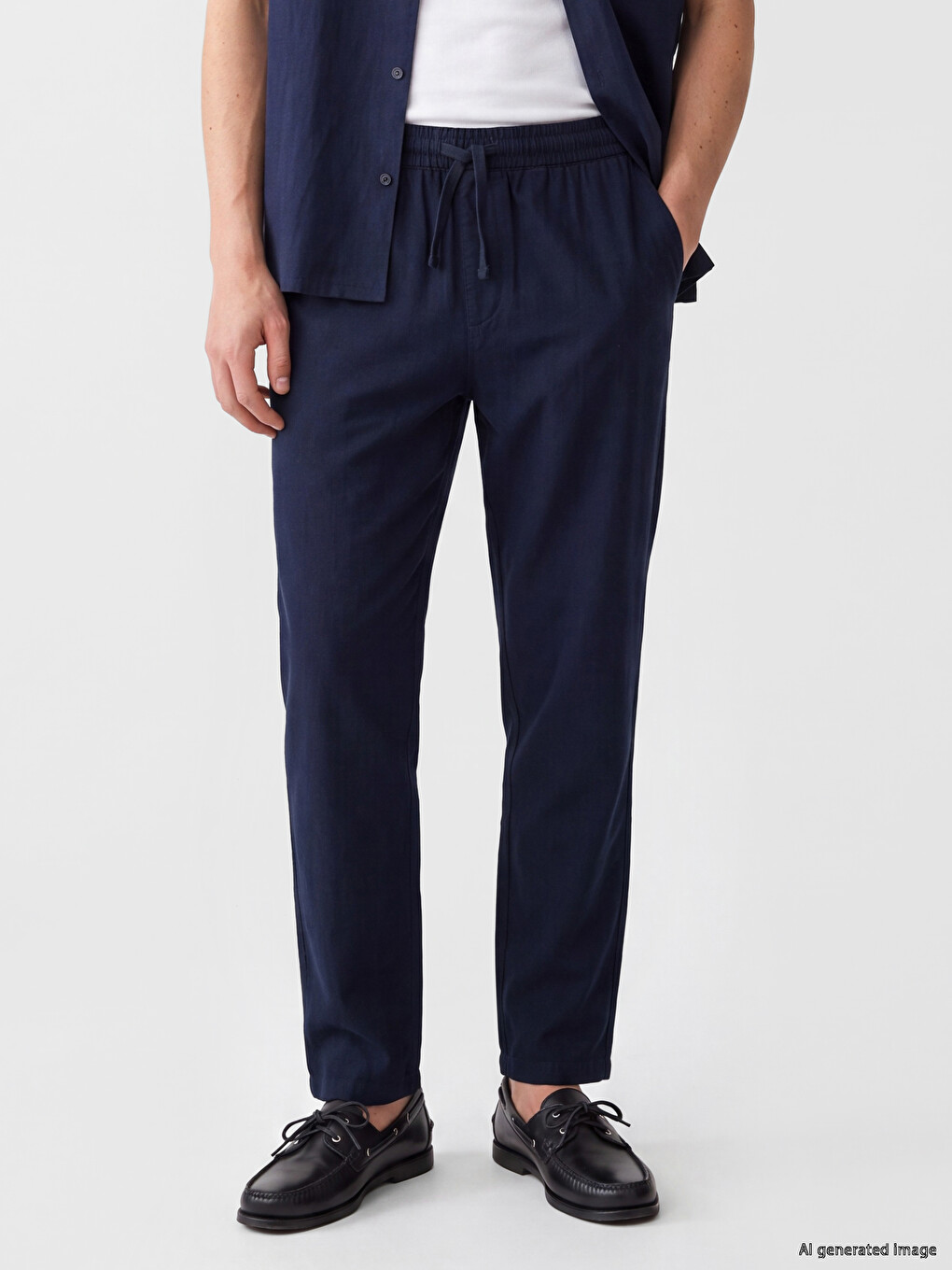 Pantalon Homme Texturé Coupe Décontractée
