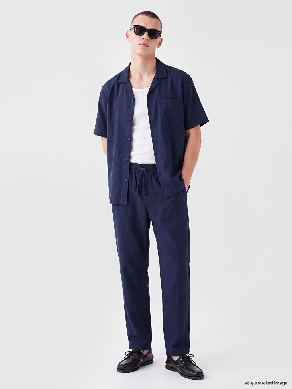 Pantalon Homme Texturé Coupe Décontractée-1