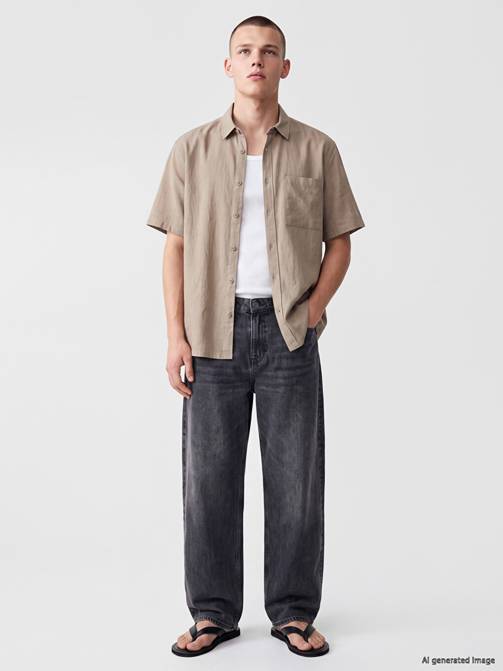 Regular Fit Men's Textured Shirt-1