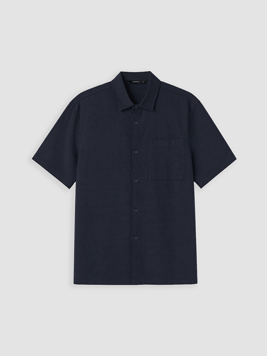 Lacivert Regular Fit Erkek Dokulu Gömlek