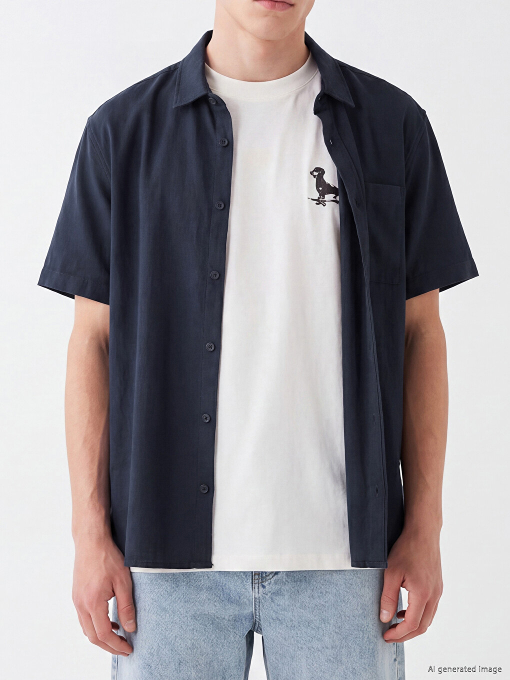 Regular Fit Men's Textured Shirt-2