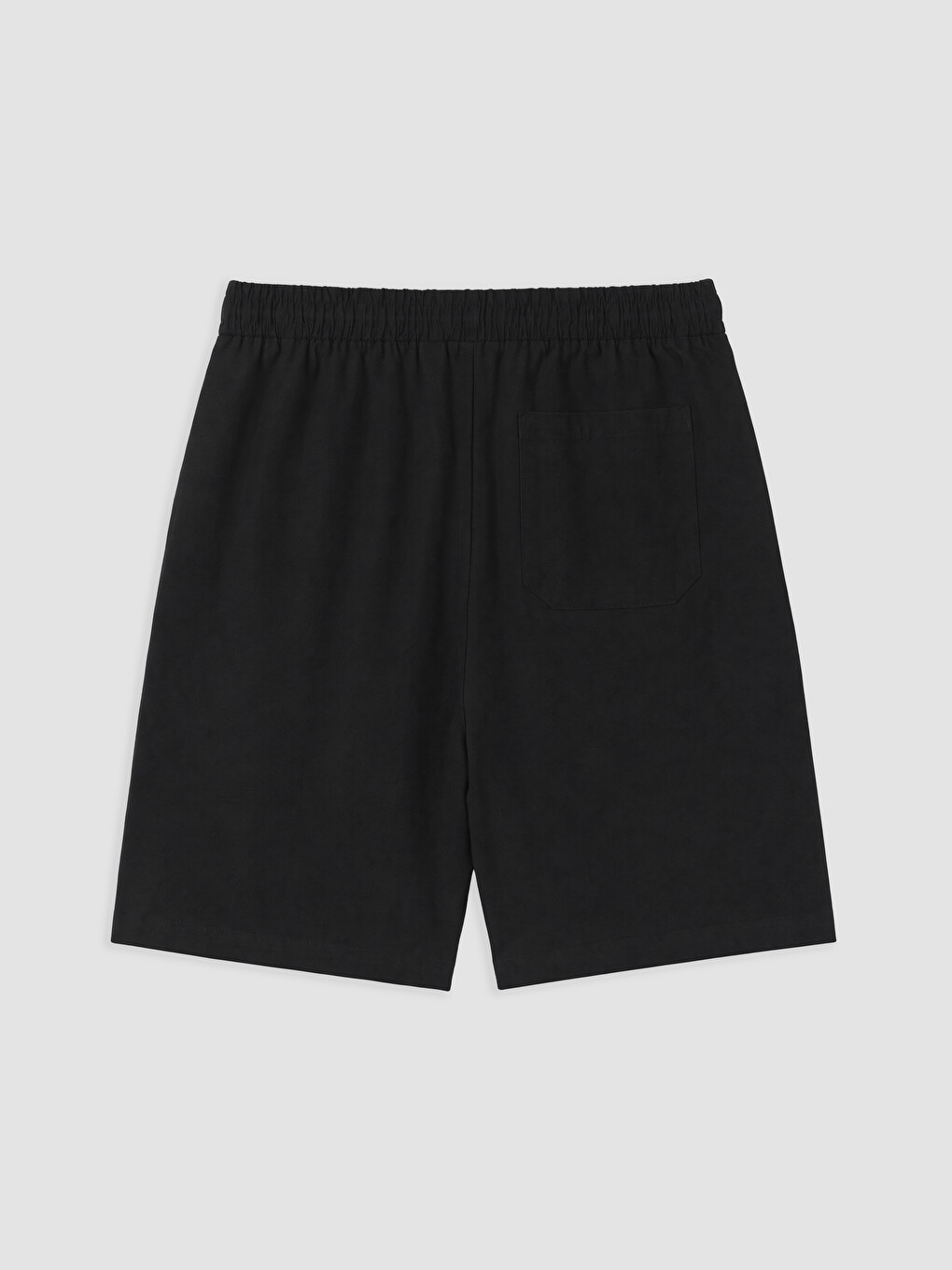 Siyah Regular Fit Keten Görünümlü Erkek Şort-1