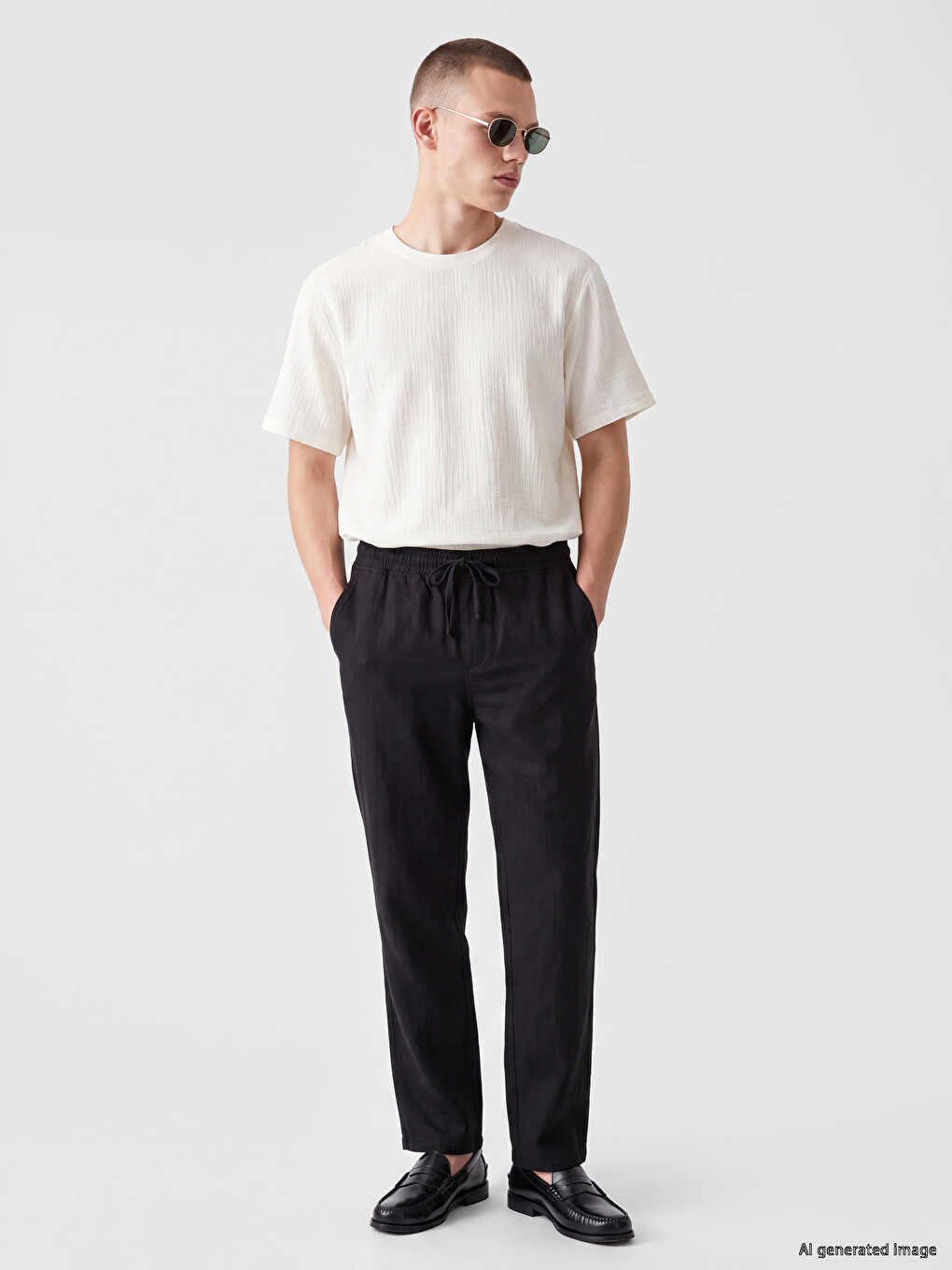 Opušteni Kroj Muške Pantalone-1