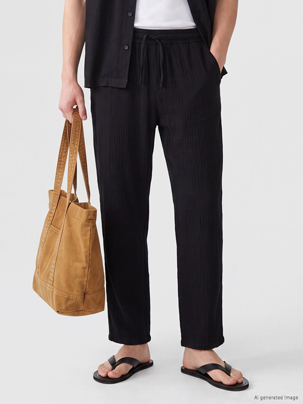 Regular Fit Men's Textured Trousers