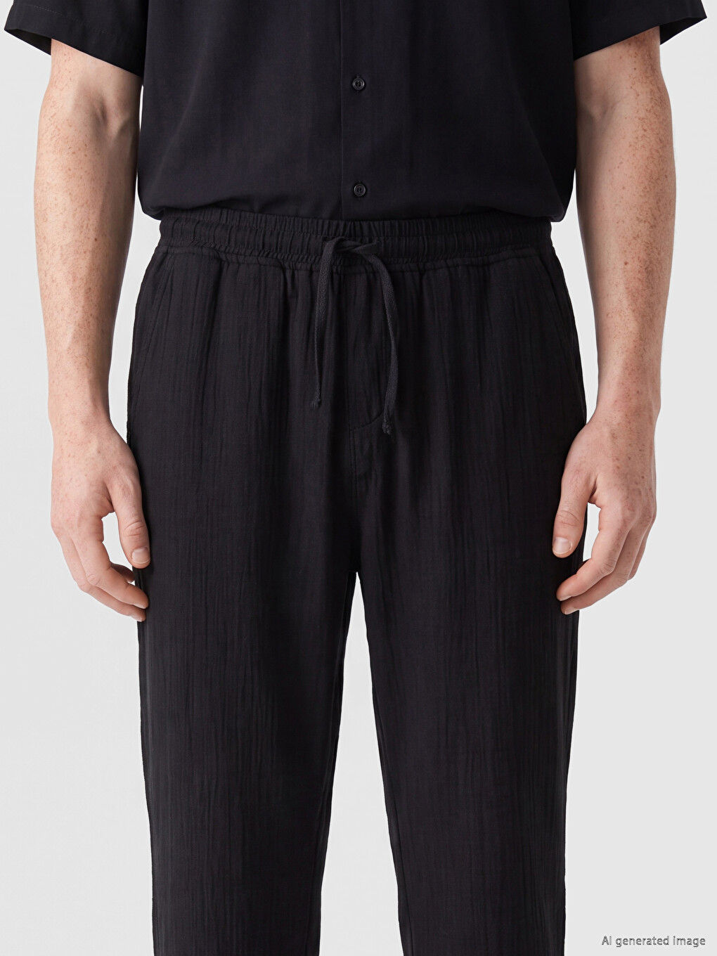 Regular Fit Men's Textured Trousers-2