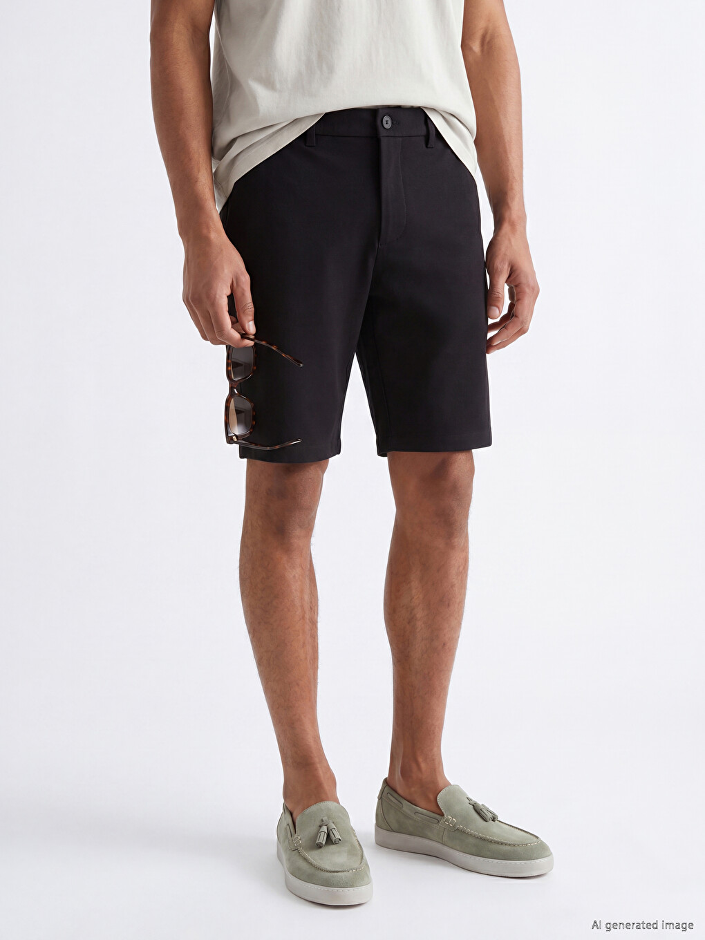 Siyah Regular Fit Erkek Şort