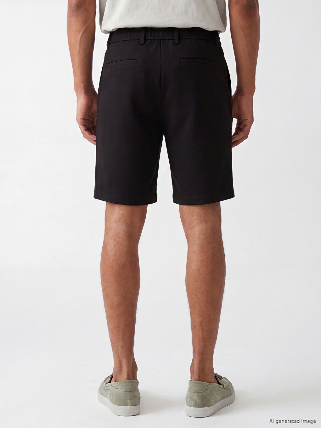 Siyah Regular Fit Erkek Şort-3