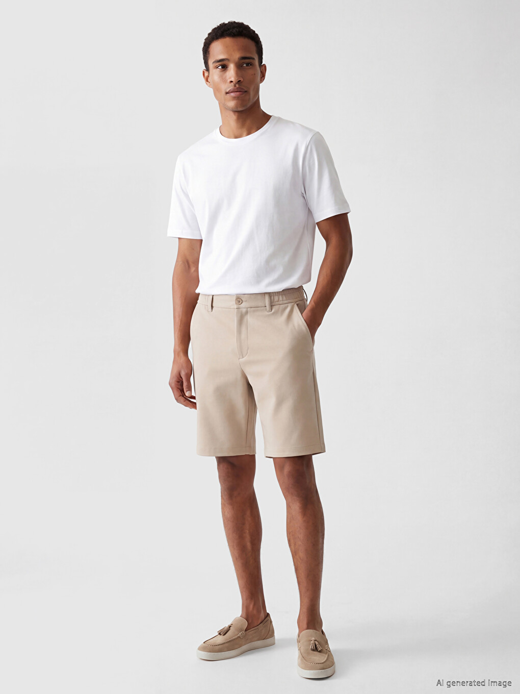 Bej Regular Fit Erkek Şort-1