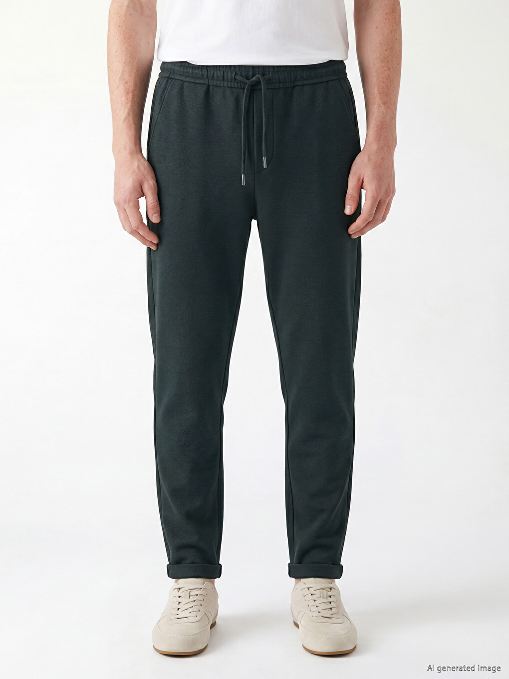 Petrol Relax Fit Erkek Pantolon-3