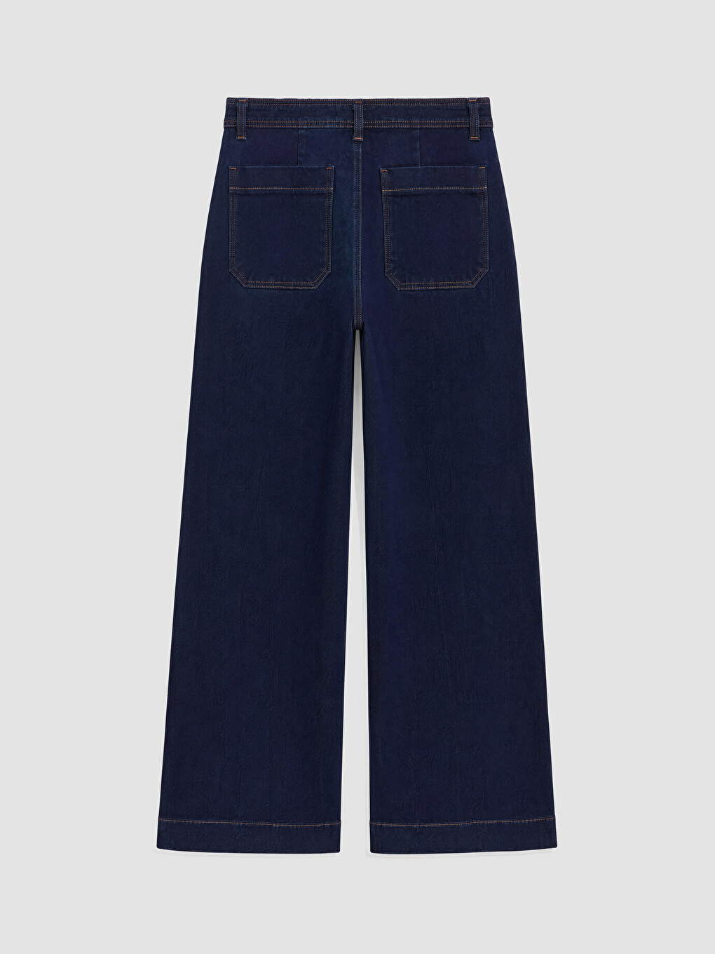 İndigo Yüksek Bel Wideleg Kadın Jean Pantolon-6