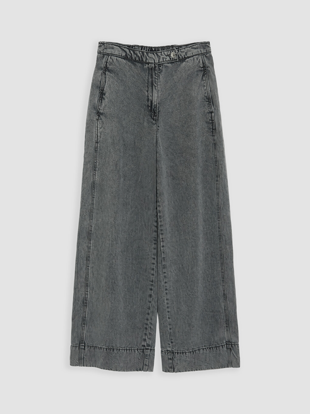 Elastic Waist Wideleg Jean-4