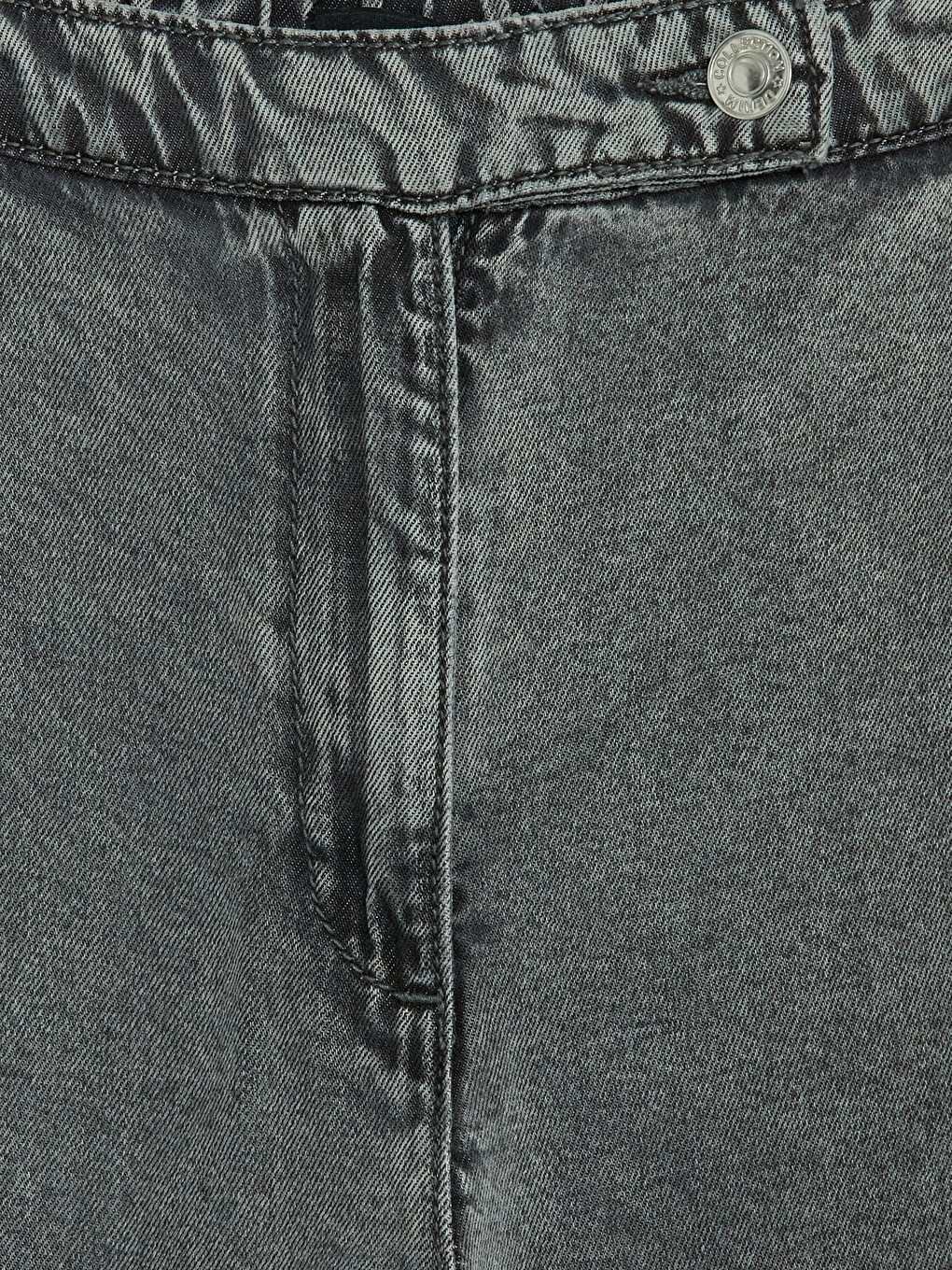 Elastic Waist Wideleg Jean-5