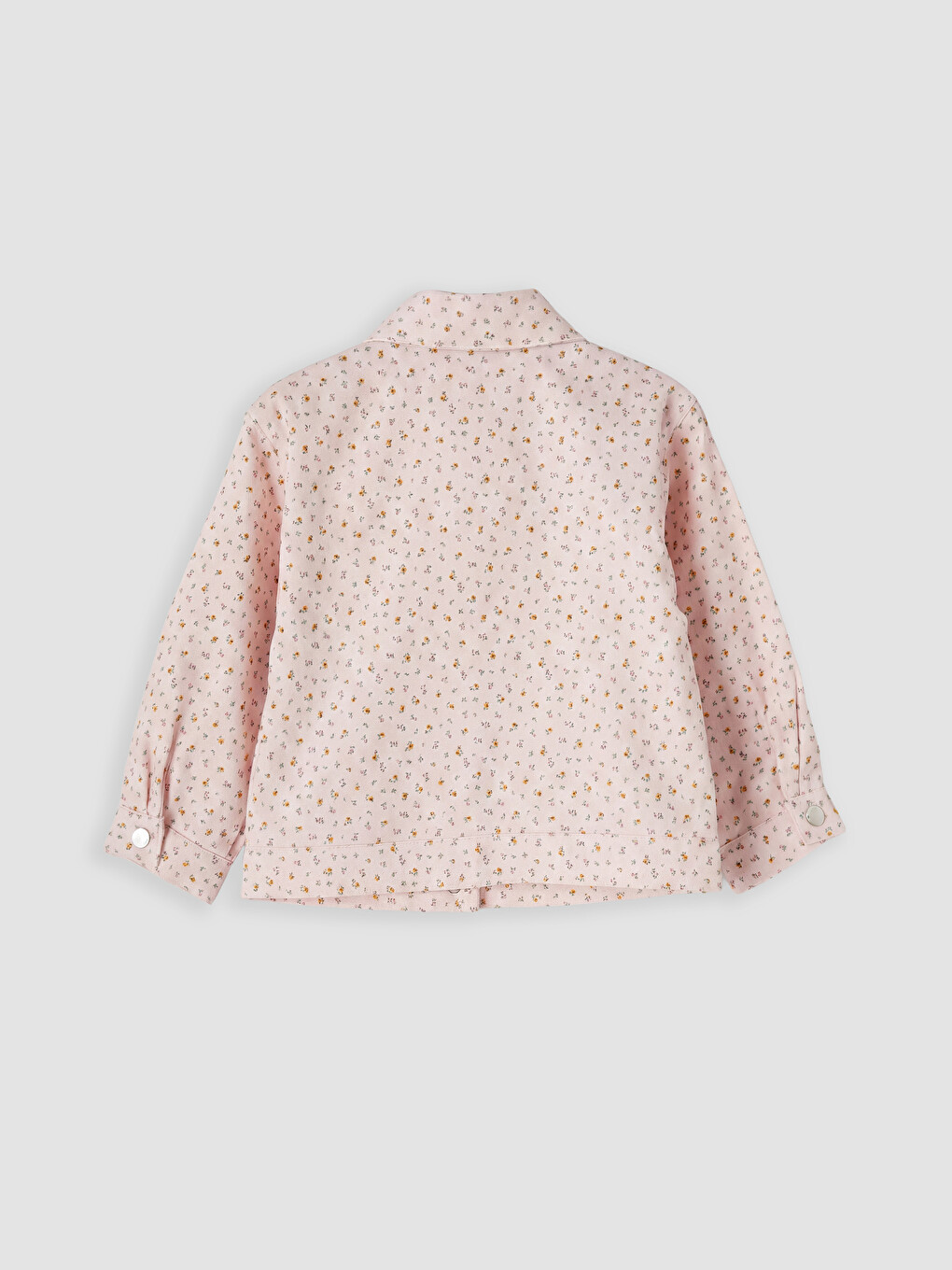 Pembe Gömlek Yaka Kız Çocuk Gabardin Ceket-1