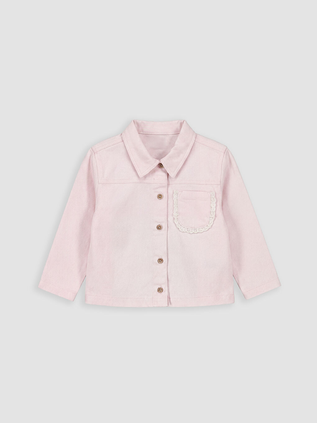 Pembe Gabardin Kız Çocuk Ceket