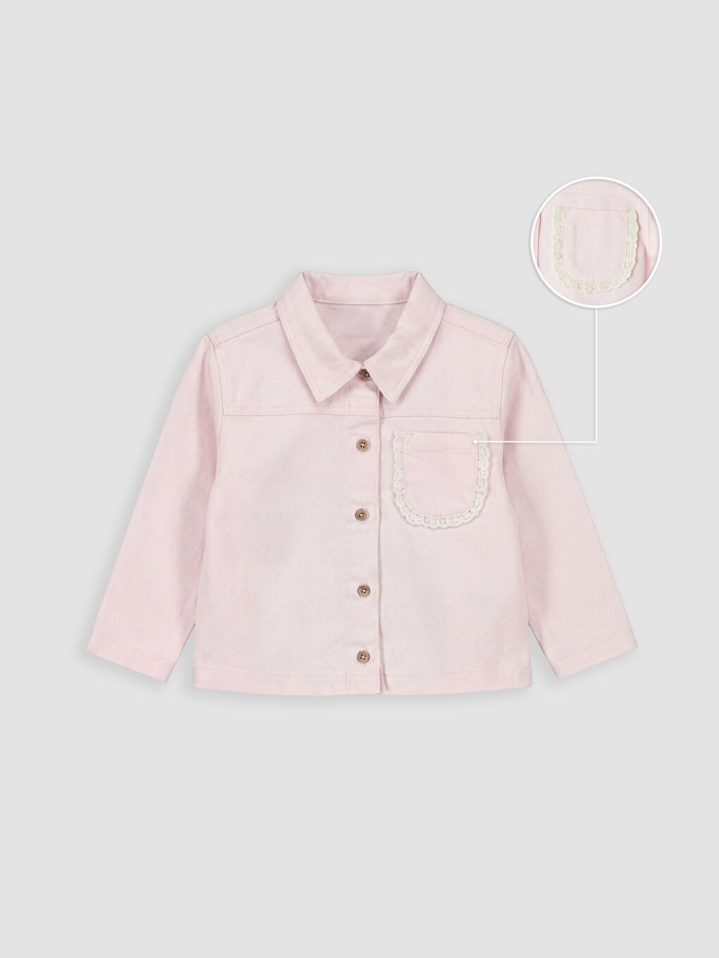 Pembe Gabardin Kız Çocuk Ceket-1