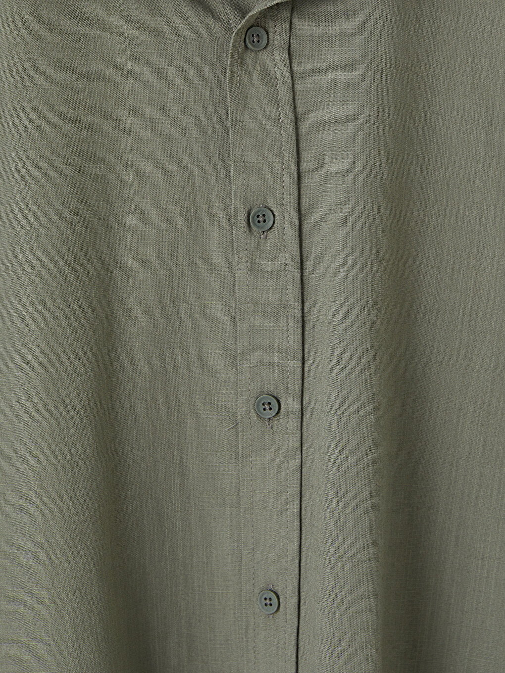 Haki Regular Fit Poplin Erkek Gömlek-1