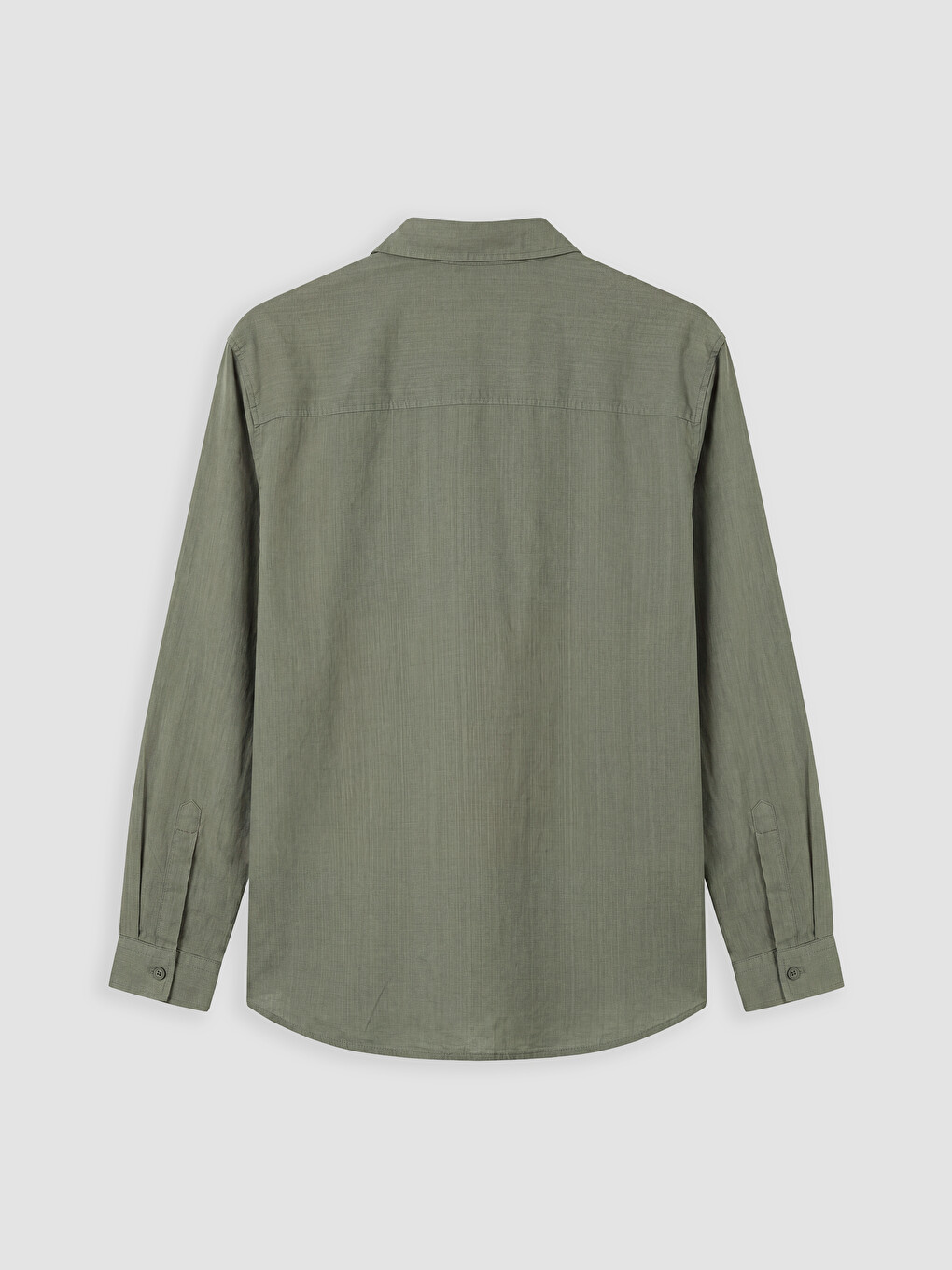 Haki Regular Fit Poplin Erkek Gömlek-2