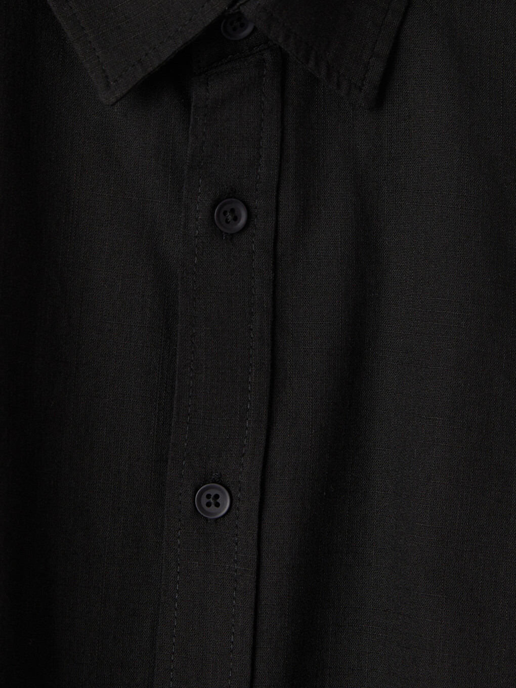 Siyah Regular Fit Poplin Erkek Gömlek-1