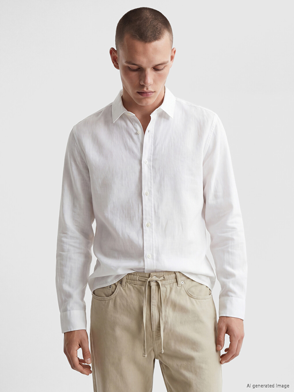 Beyaz Regular Fit Poplin Erkek Gömlek
