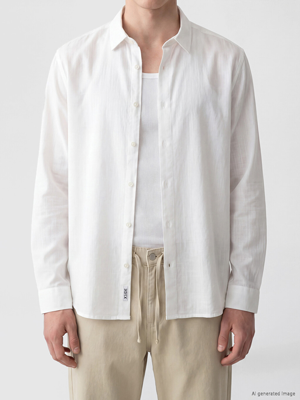 Beyaz Regular Fit Poplin Erkek Gömlek-1