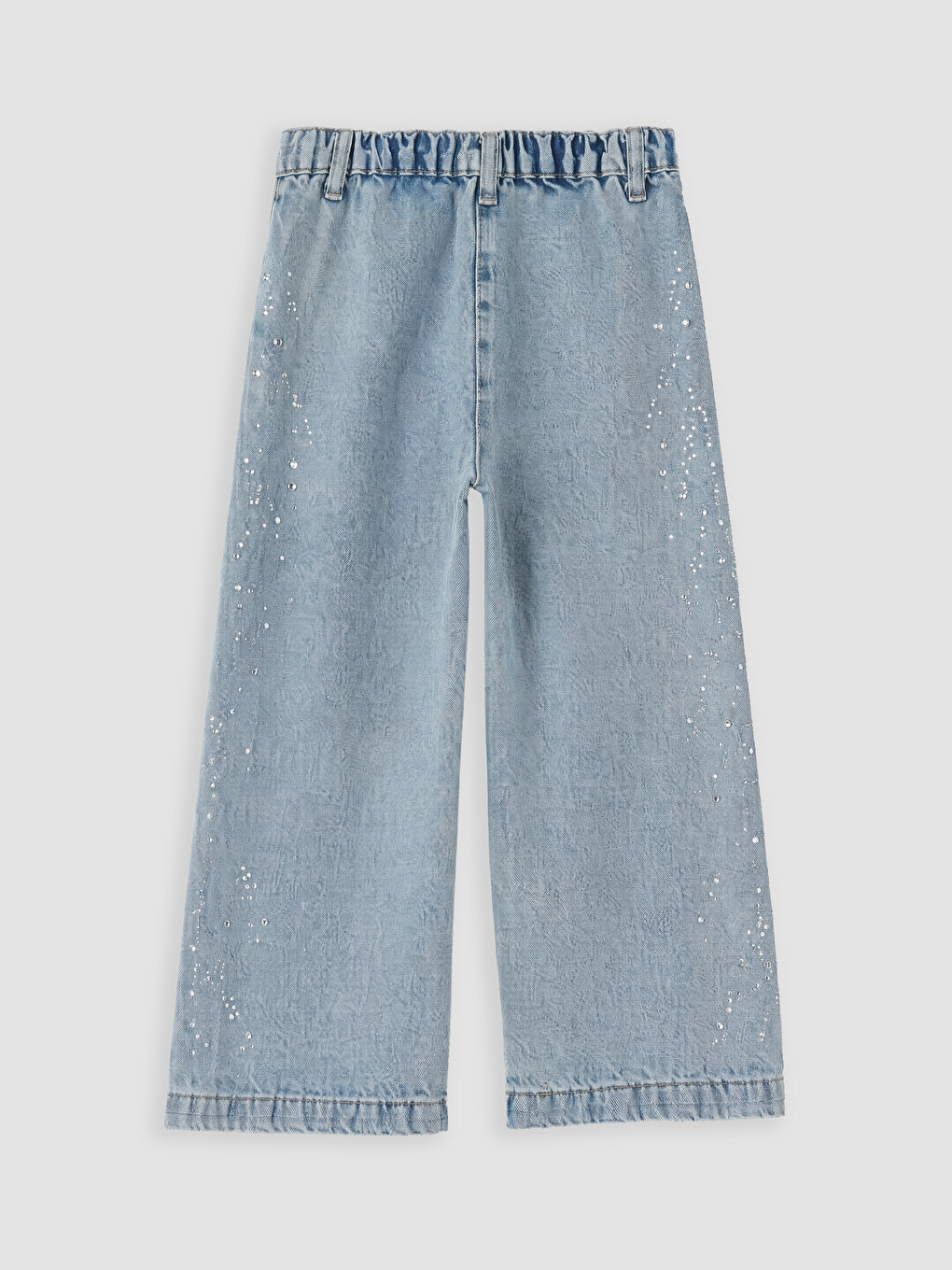 İndigo Taş İşlemeli Kız Çocuk Jean Pantolon-3