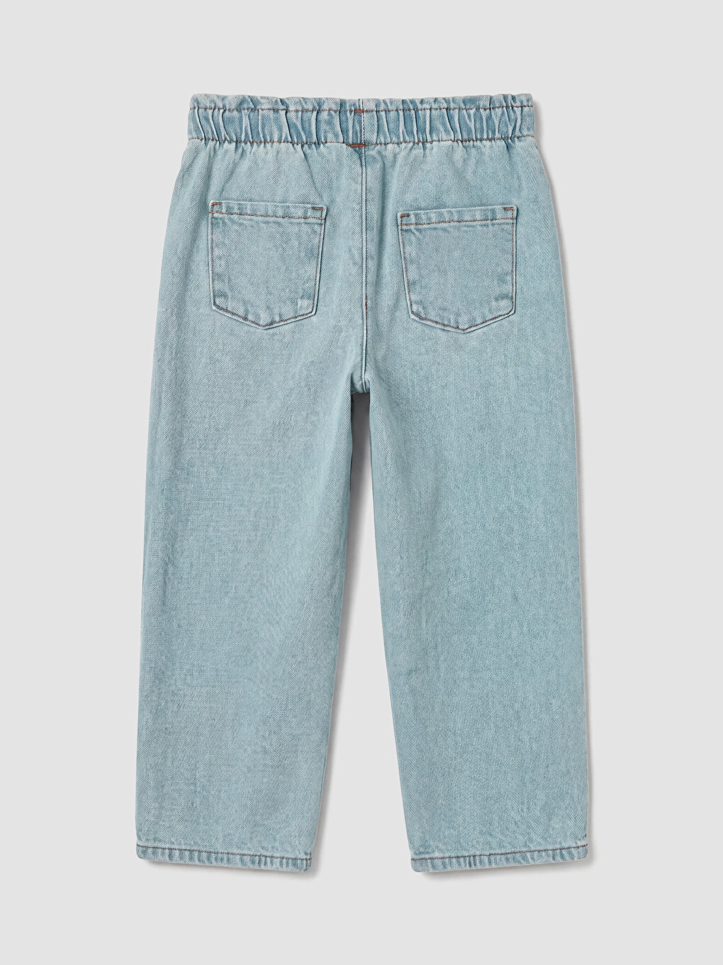 Mavi Yanları Şerit Detaylı Kız Çocuk Jean Pantolon-3