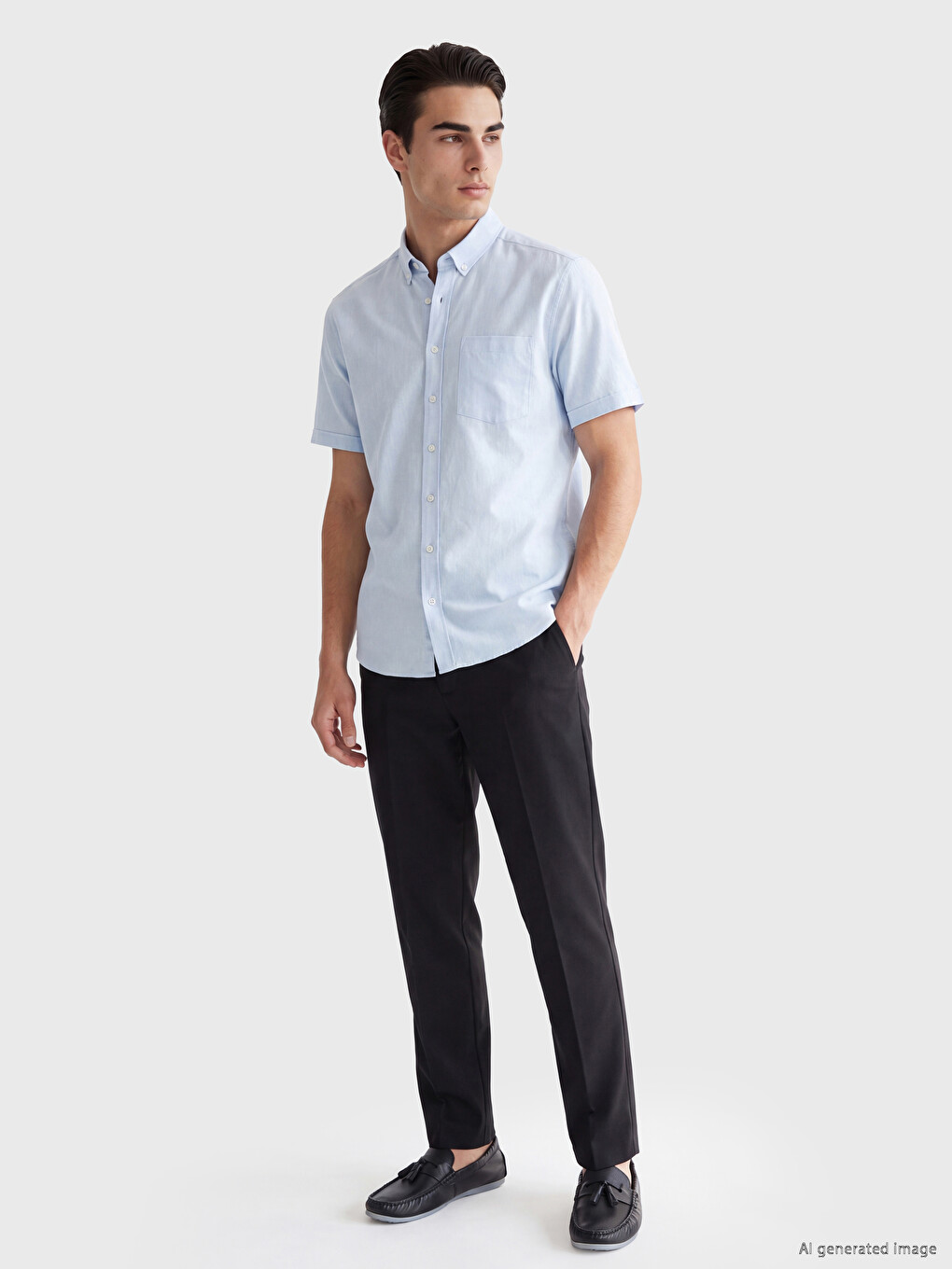 Mavi Regular Fit Kanvas Erkek Gömlek-1