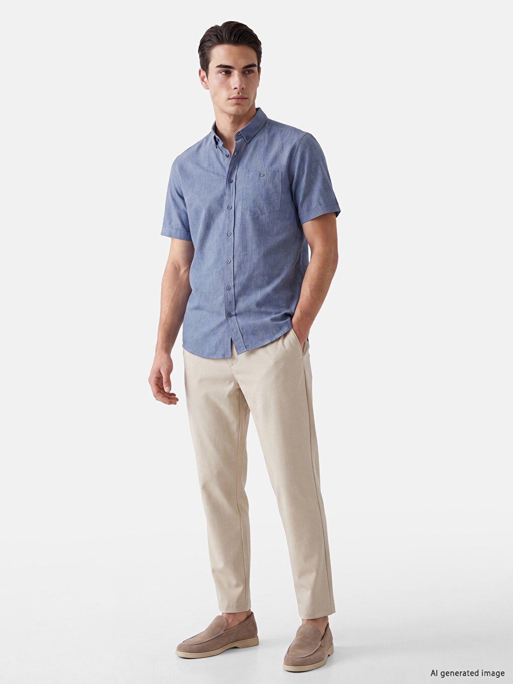 Regular Fit Canvas Men's Shirt-1