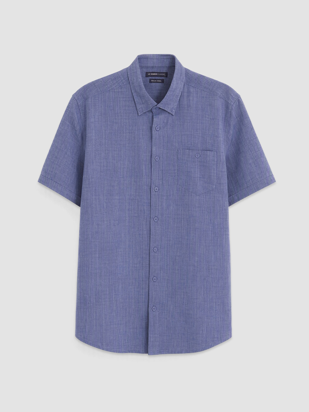 İndigo Regular Fit Kanvas Erkek Gömlek-4