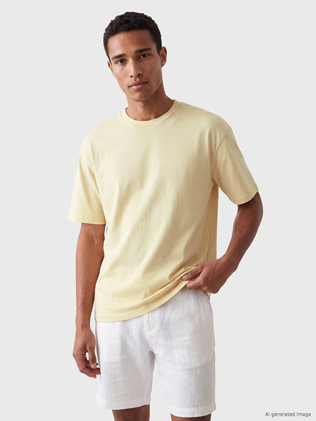 T-shirt Me Jakë Të Rrumbullakët Me Prekje Të Butë Për Burra