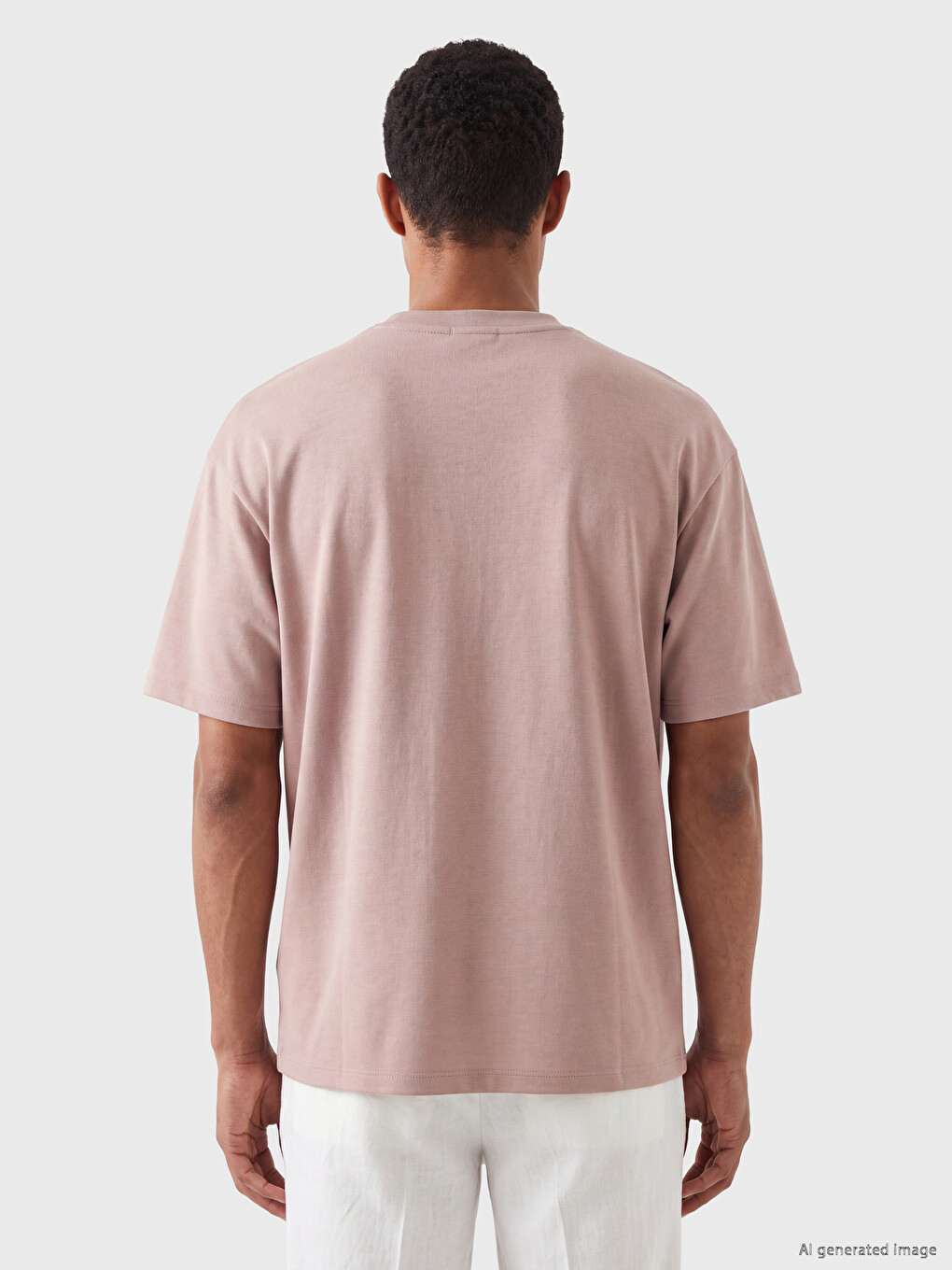 Pembe Relax Fit Soft Touch Erkek Tişört-3