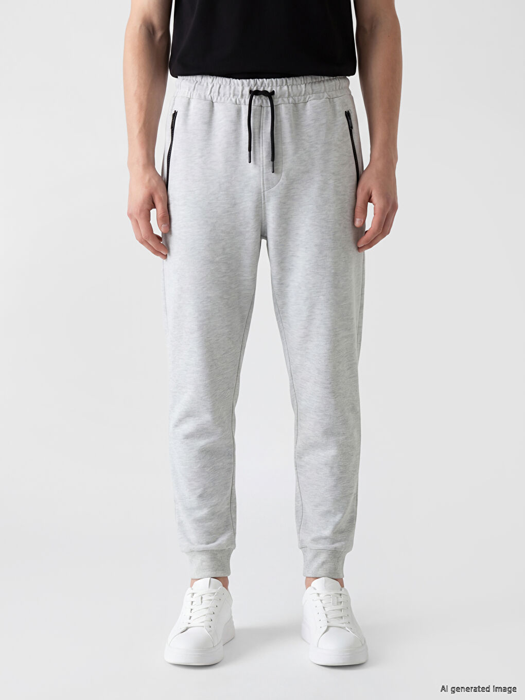 Gri Regular Fit Erkek Jogger Eşofman Altı-1