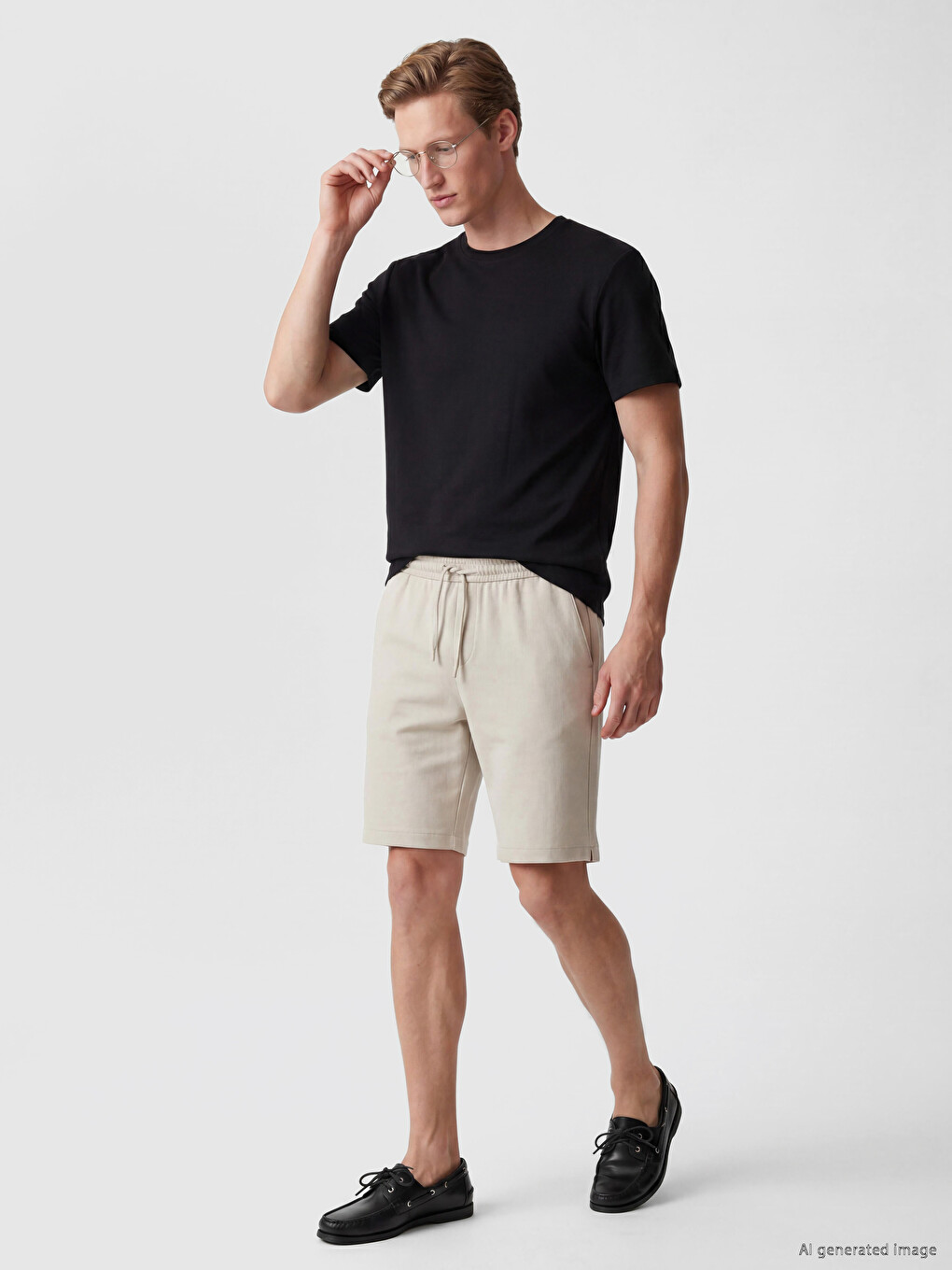 Bej Regular Fit Erkek Şort-1