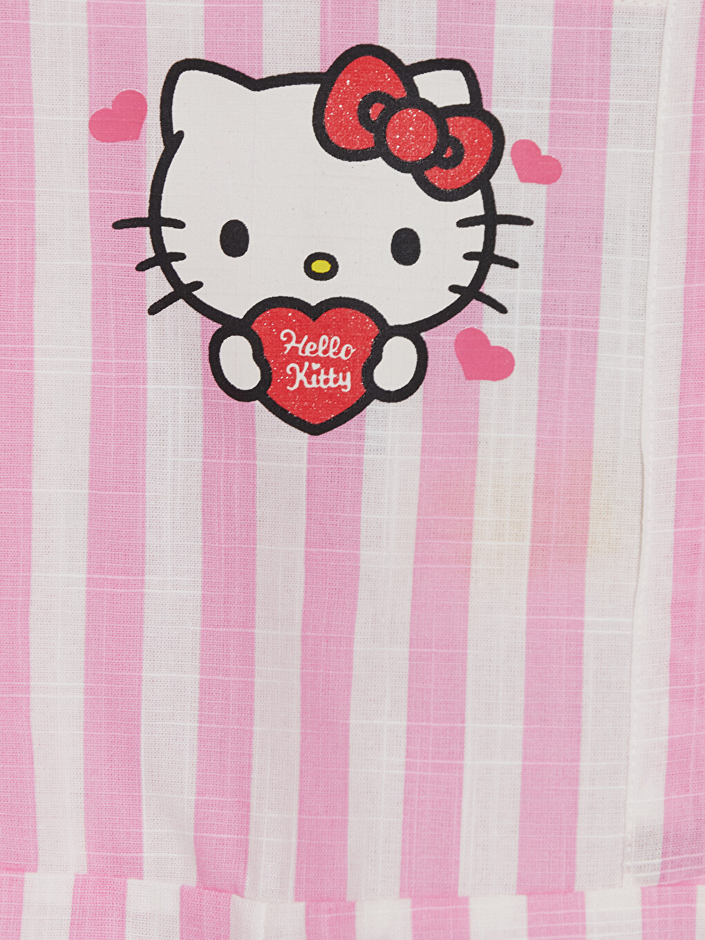 Pembe Kare Yaka Fırfırlı Hello Kitty Nakışlı Kız Çocuk Tulum-2