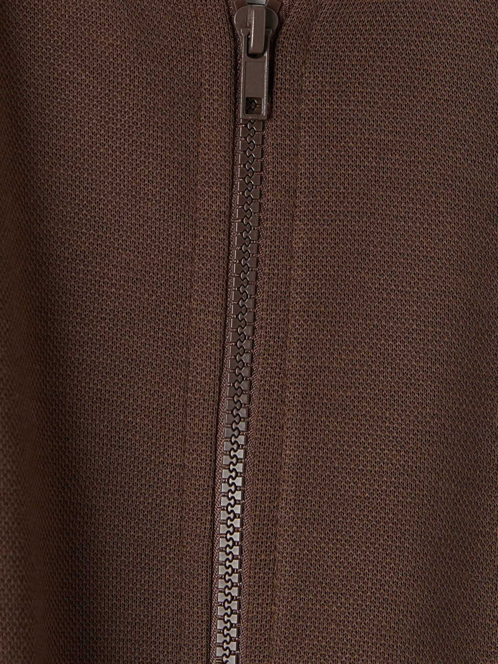 Kahverengi Kolej Yaka Erkek Çocuk Fermuarlı Sweatshirt-1