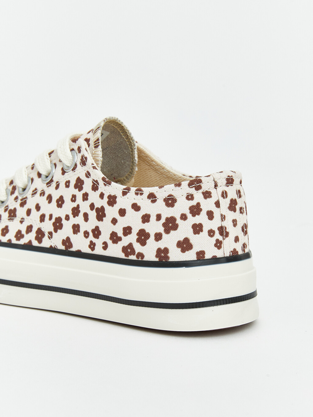 Bej Desenli Kız Çocuk Sneaker-1