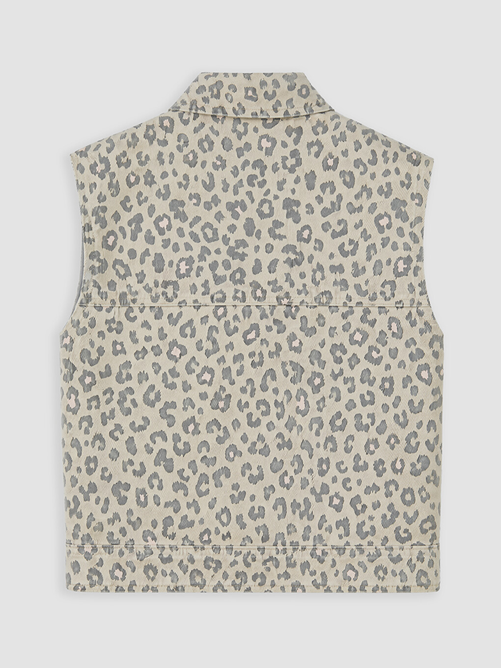 Yeşil Leopar Desenli Kız Çocuk Gabardin Yelek-2
