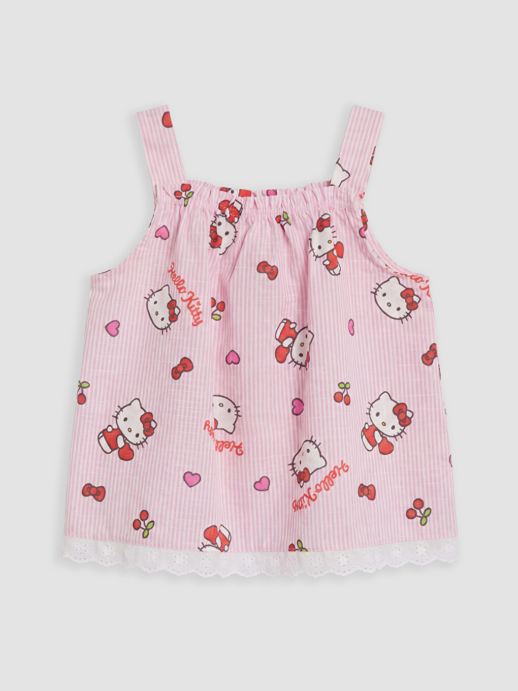 Pembe Hello Kitty Baskılı Kız Çocuk Pijama Takımı-1