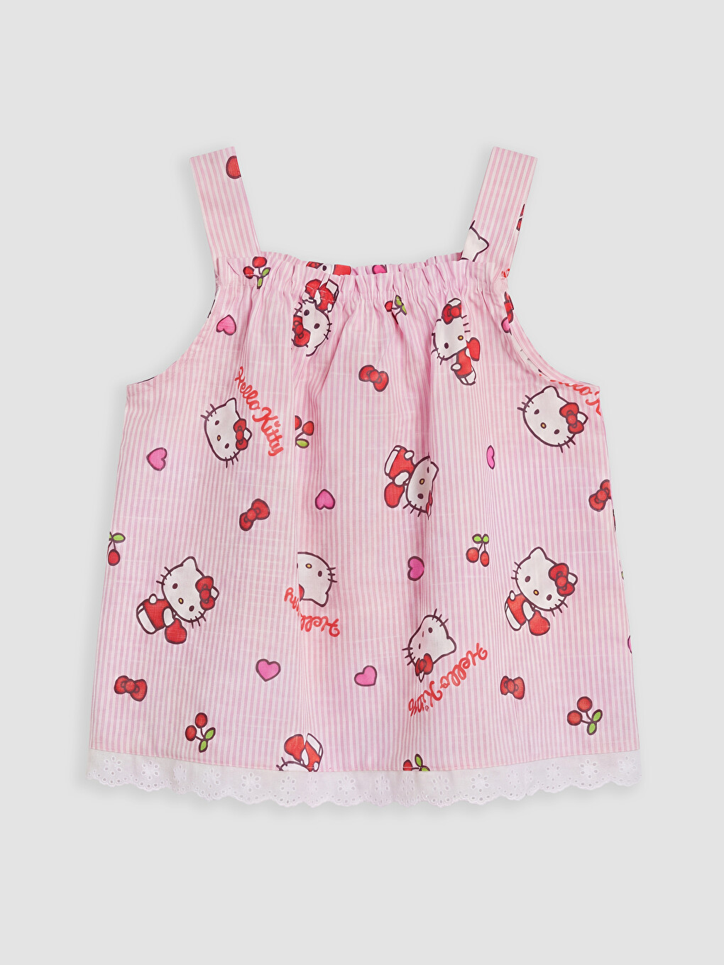 Pembe Hello Kitty Baskılı Kız Çocuk Pijama Takımı-3